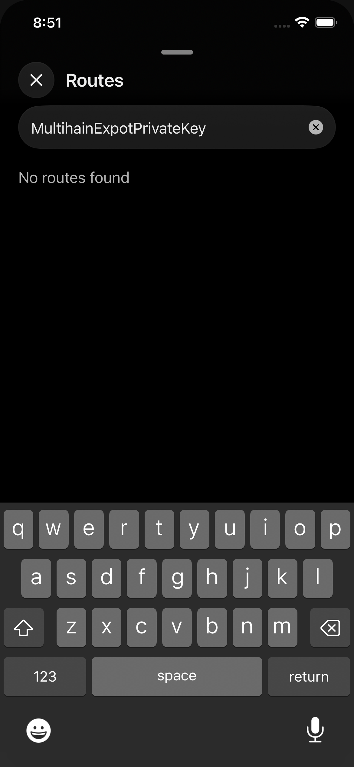 screenshot of /(accounts)/accounts/MultiChainExportPrivateKey