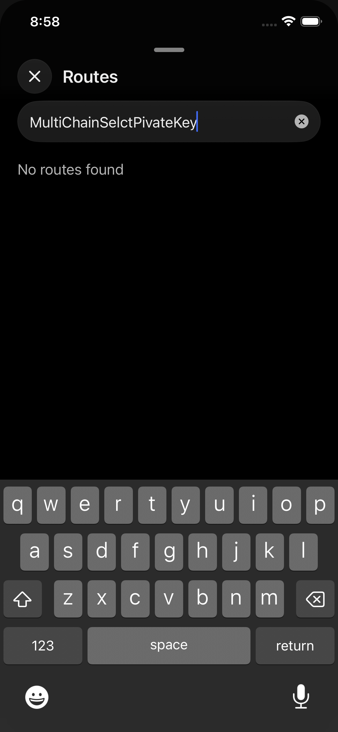 screenshot of /(accounts)/accounts/MultiChainSelectPrivateKey