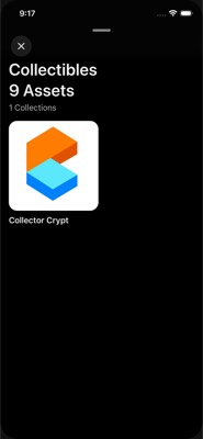 screenshot of /(chats,fungible,modules,perps,portfolio,predictions,socialProfile)/portfolio/collectibles