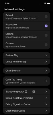 screenshot of /(onboarding)/DevSettings