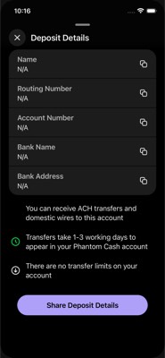 screenshot of /BankDetailsStack