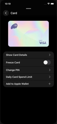 screenshot of /CardSettings