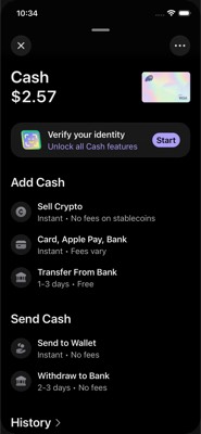 screenshot of /CashPage