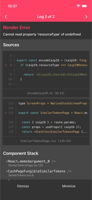 screenshot of /CashPage/fungible/SimilarTokens