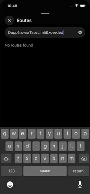 screenshot of /DappBrowserTabsLimitExceeded